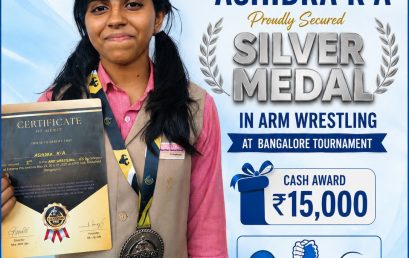 ASHIDRA GOT SILVER MEDAL IN ARM WRESTLING