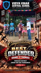 Thrissur District Junior Kho Kho Tournament Best Defender